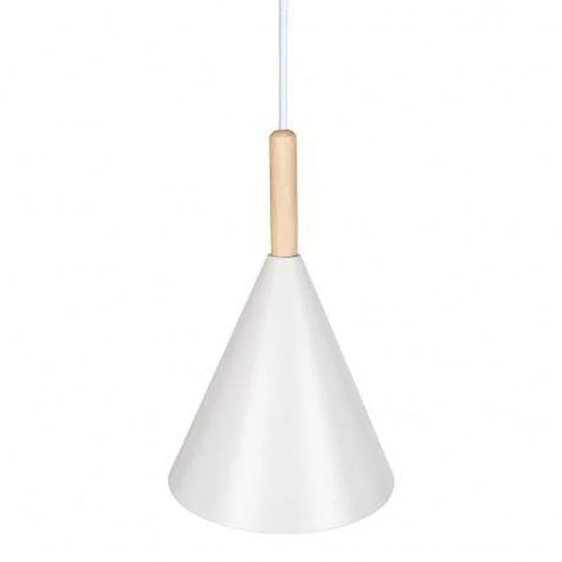 Suspension Metal Blanc Et Bois