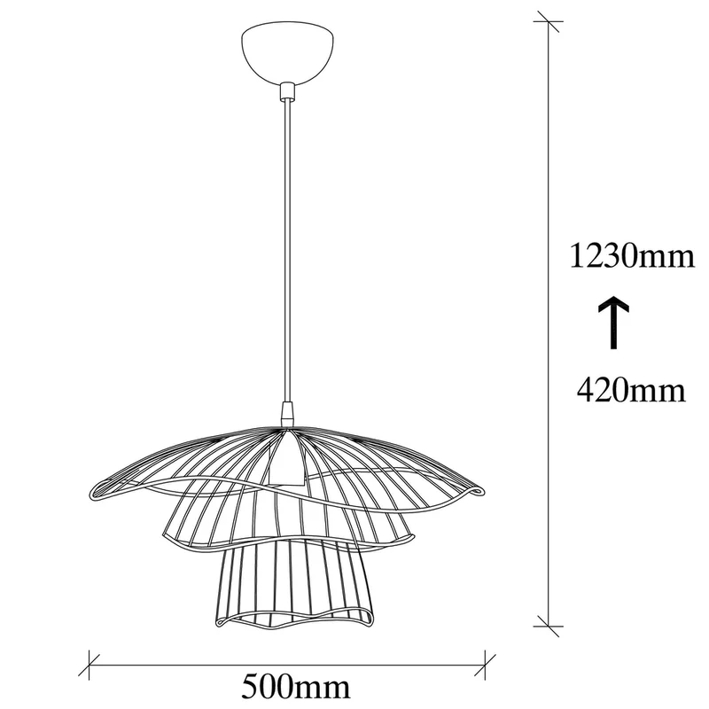 Suspension Noir Metal