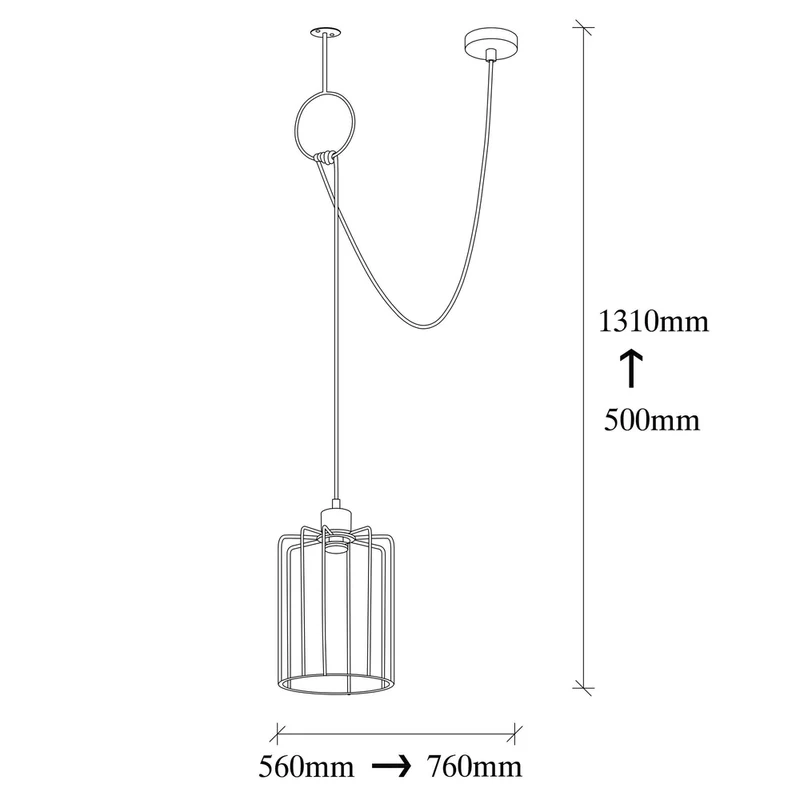 Suspension Industrielle Noire