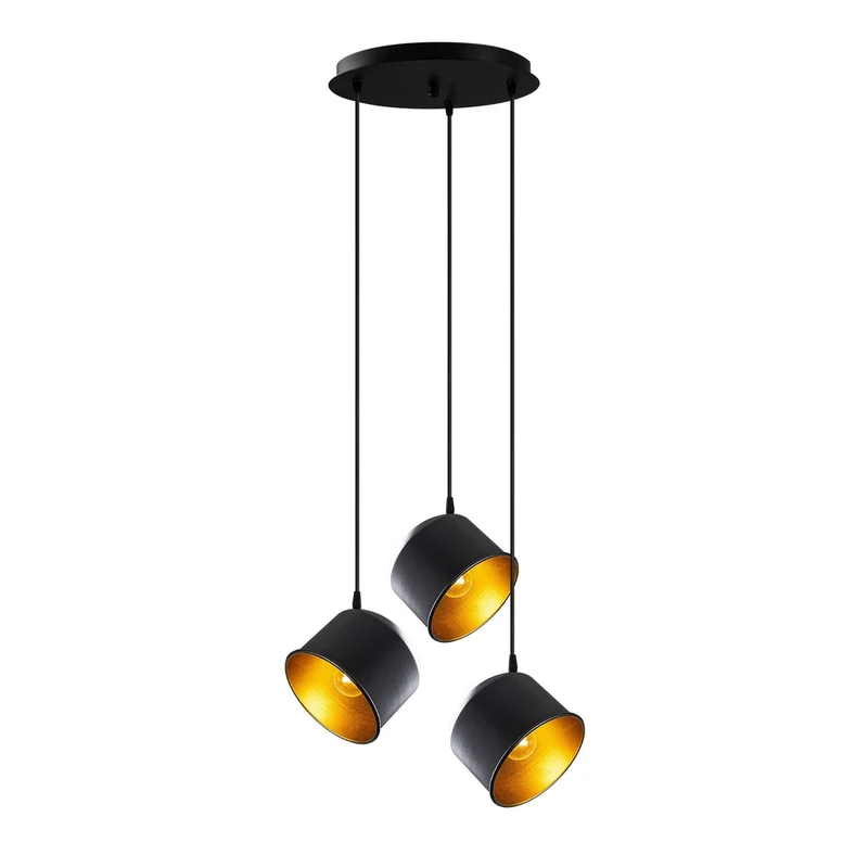 Suspension Metal Noir Et Or