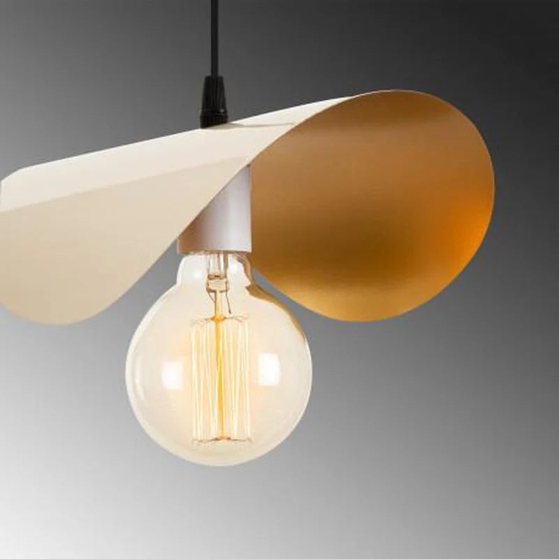 Luminaire Suspendu Blanc Et Or