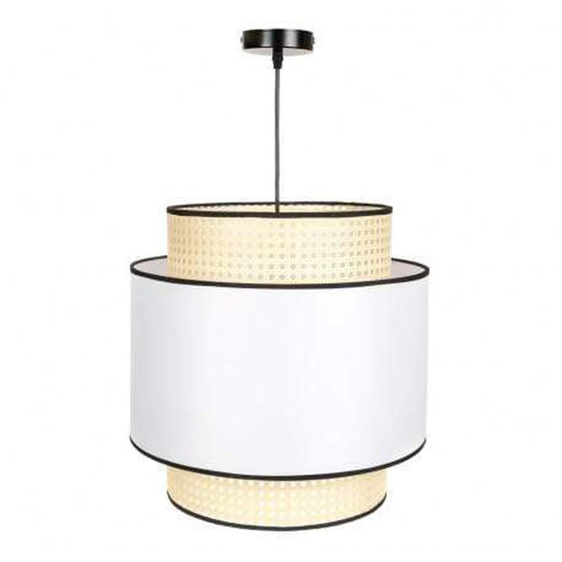 Suspension Rotin Blanc