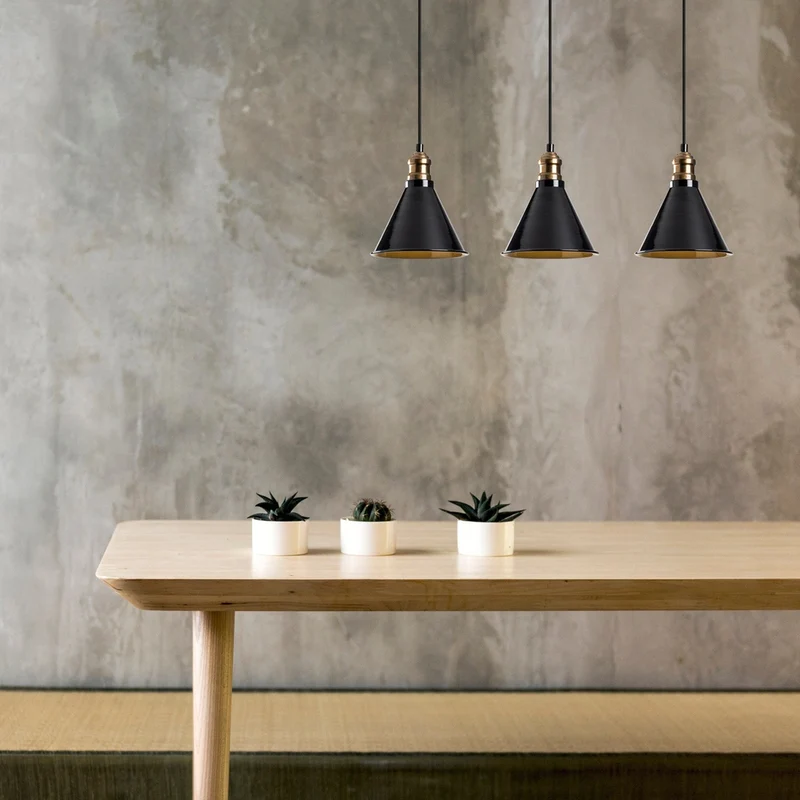 Luminaire Suspendu Noir Et Cuivre