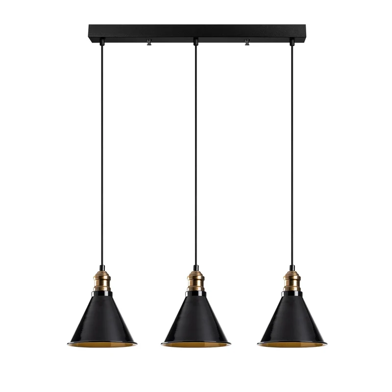 Luminaire Suspendu Noir Et Cuivre