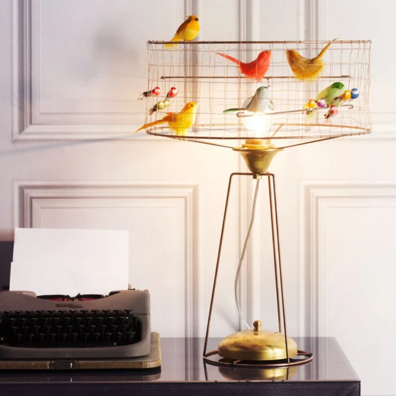Mathieu Challières Lampe Tambour Volière table lamp