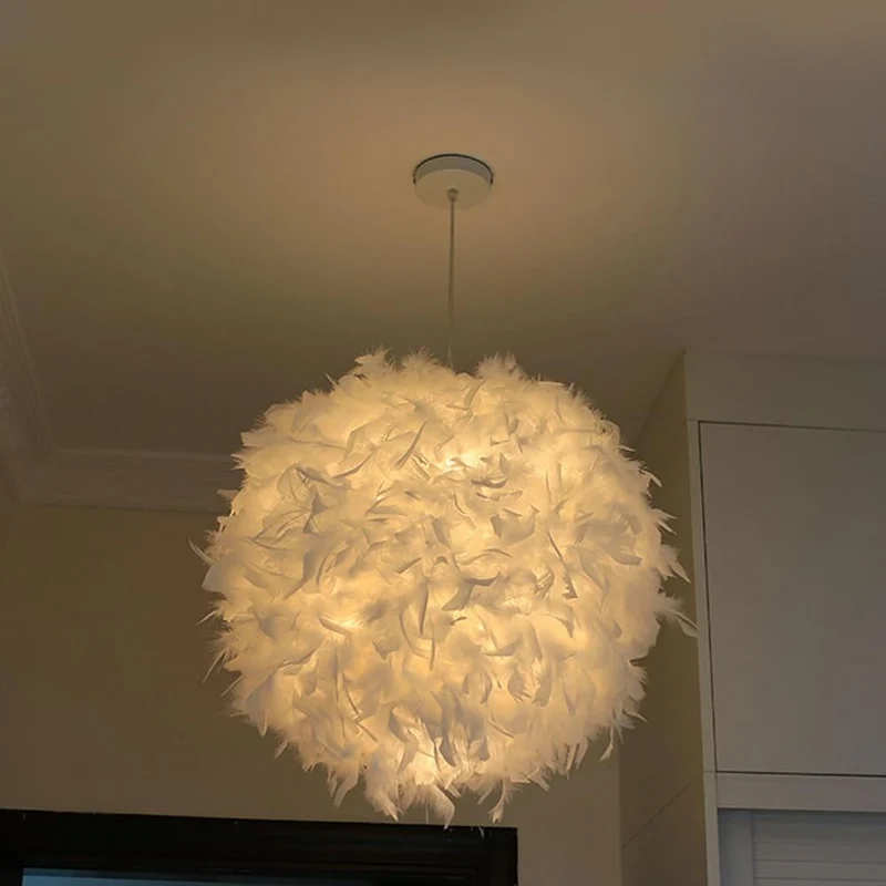 Lustre En Plume Blanc
