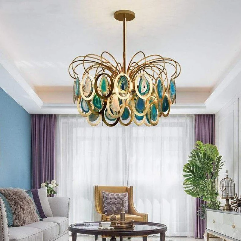 Lustre Bleu Et Or