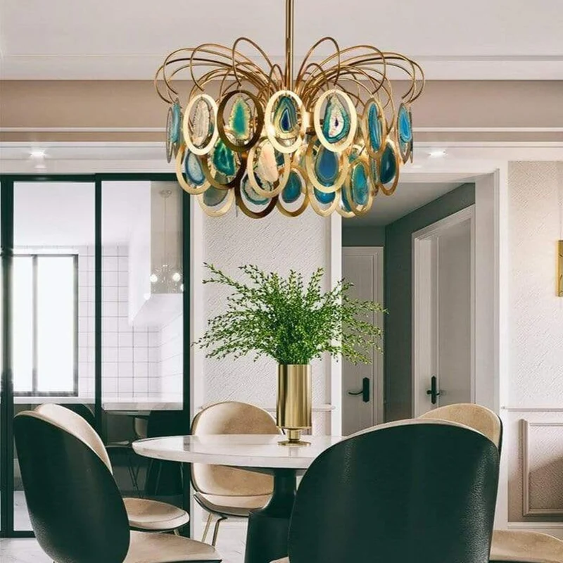 Lustre Bleu Et Or