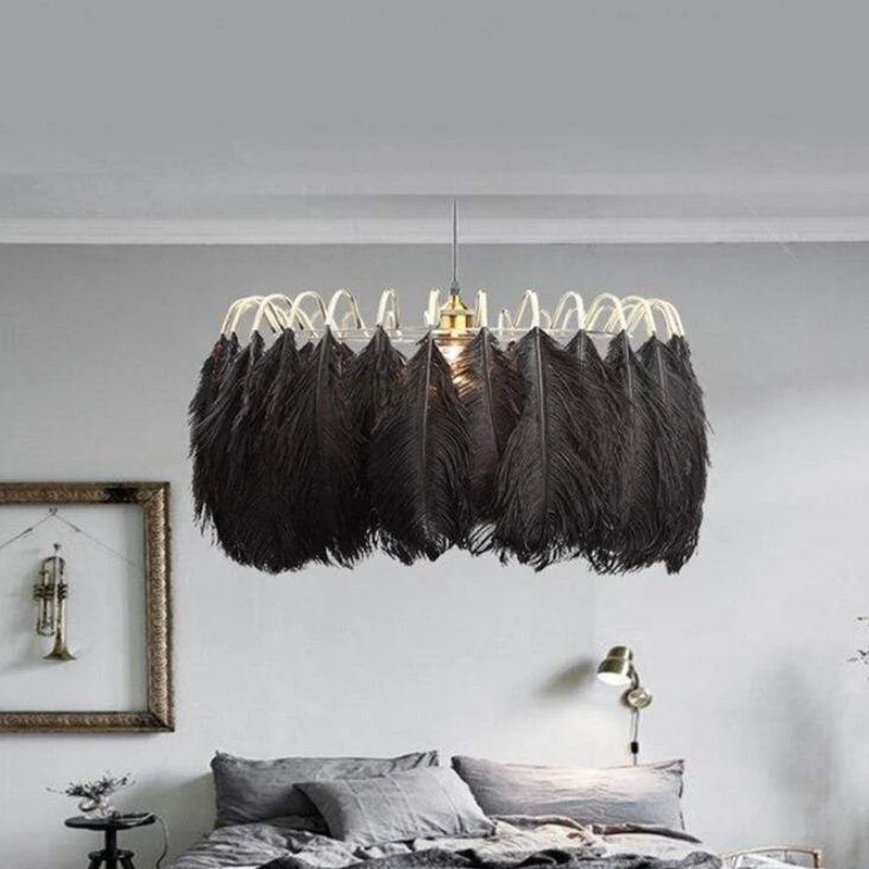 LUSTRE BOULE PLUME