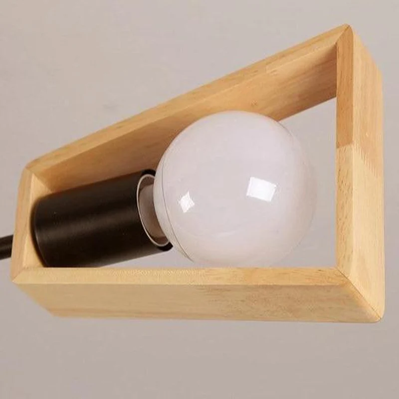 Lustre Bois Metal Noir