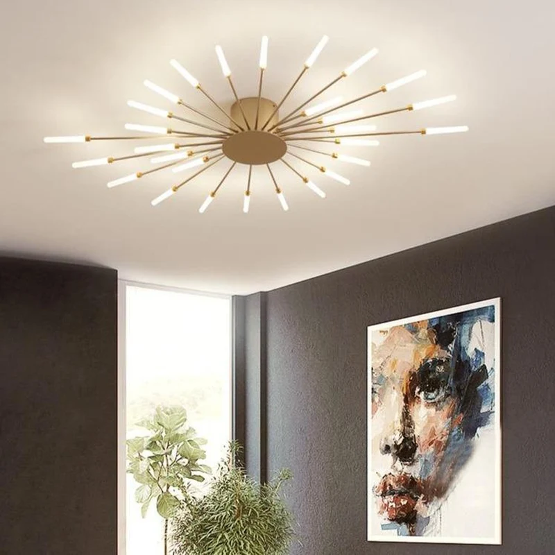 Lustre Moderne Doré