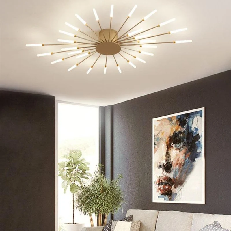 Lustre Moderne Doré
