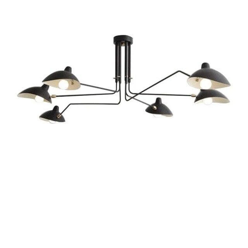 Grand Lustre Industriel Noir