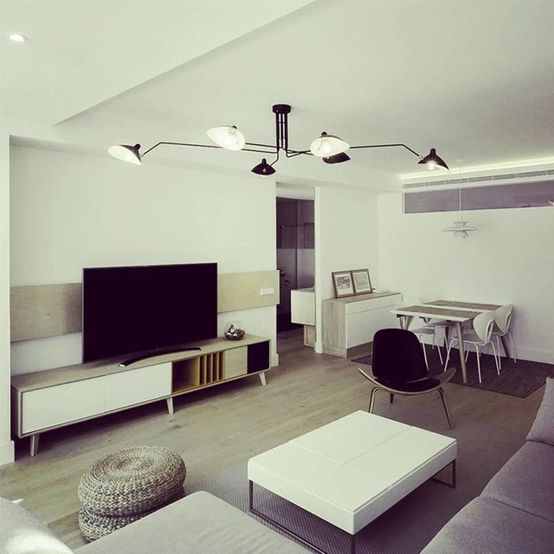 Grand Lustre Industriel Noir