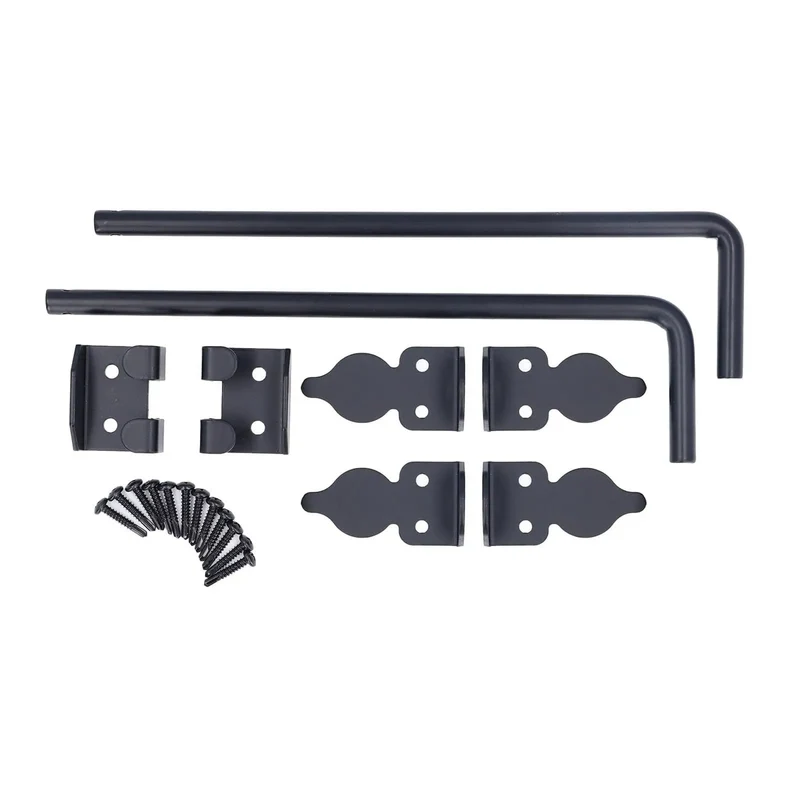 Heavy Duty 12 Inch Gate Drop Rods 2 Pack Black Powder Coated Steel Ground Latches For Outdoor Fence Security Anti Swing Design Rock Solid Construction With Easy Screw Mount Installation And Weatherproof Finish To Keep Your Driveway Gate Locked Down Tight