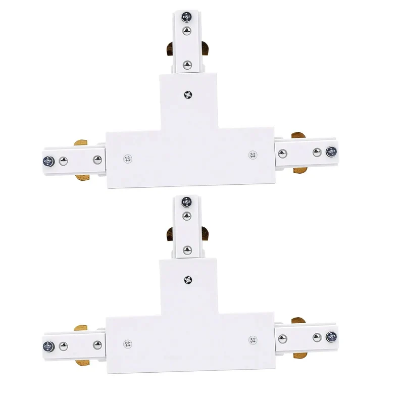 Two Pack H Track T Connector 3 Wire Single Circuit White 90 Degree Branch Track Lighting Adapter Quick Setup No Sweat Wiring Rock Solid Build Smooth Connections Straight Up Quality For T Or L Layouts
