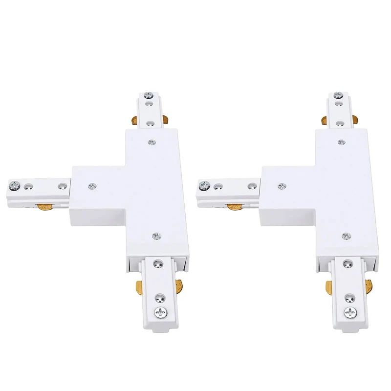Two Pack H Track T Connector 3 Wire Single Circuit White 90 Degree Branch Track Lighting Adapter Quick Setup No Sweat Wiring Rock Solid Build Smooth Connections Straight Up Quality For T Or L Layouts