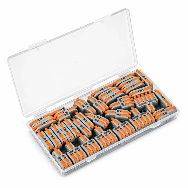 32 Piece Assorted Lever Wire Connectors Quick Push Connect Kit For Hella Easy Do It Yourself Electrical Wiring And Car Garage Grinds With Solid Industrial Grade Construction