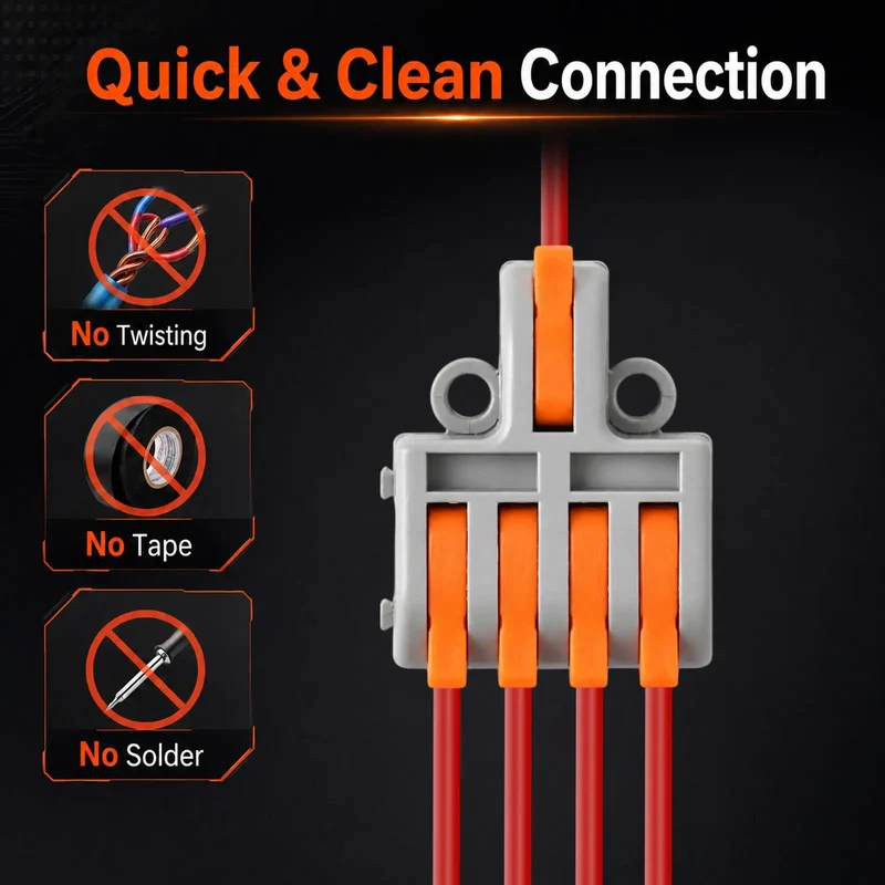 32 Piece Assorted Lever Wire Connectors Quick Push Connect Kit For Hella Easy Do It Yourself Electrical Wiring And Car Garage Grinds With Solid Industrial Grade Construction