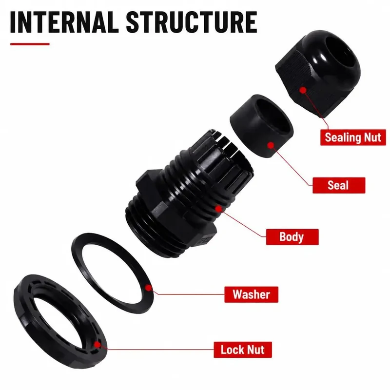 Heavy Duty Nylon Cable Glands With Tough As Nails Ip68 Sealing And Grip Tight Adjustable Strain Relief Cord Locks For Waterproof Electrical Wire Management Systems
