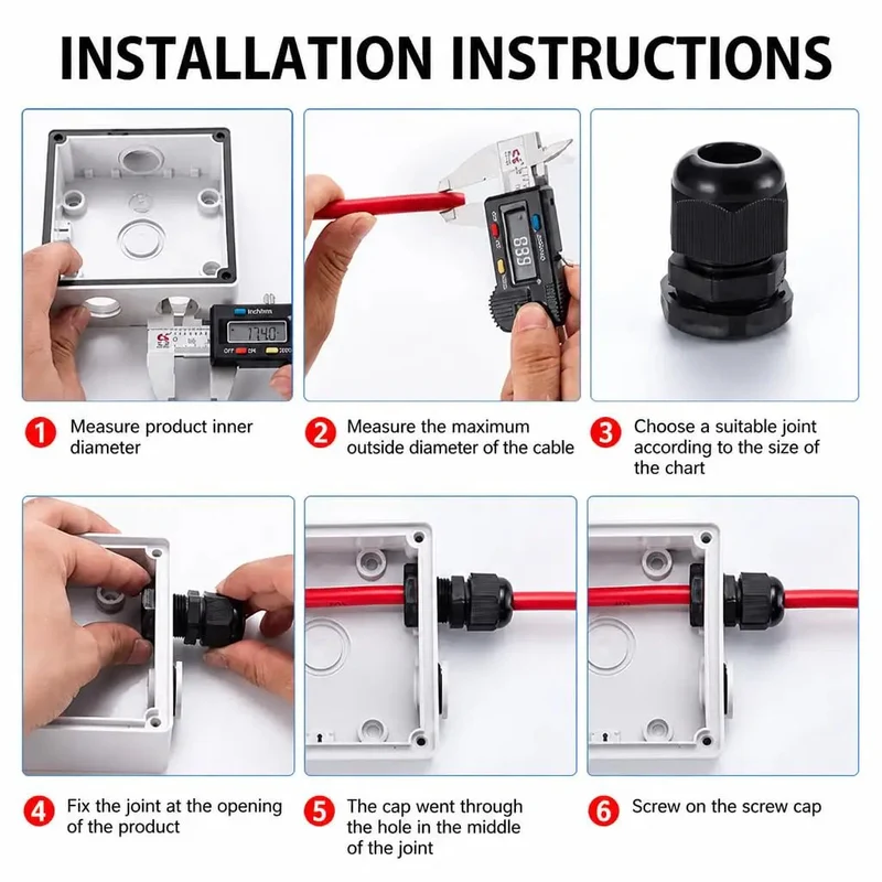 Heavy Duty Nylon Cable Glands With Tough As Nails Ip68 Sealing And Grip Tight Adjustable Strain Relief Cord Locks For Waterproof Electrical Wire Management Systems