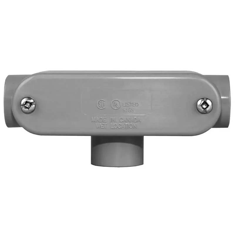 One Inch Pvc T Conduit Body Five Pack Csa Certified For Indoor Outdoor And Burial Electrical Wiring With TopTier Durability And Legit HeavyDuty Assembly For Every NoFuss Job