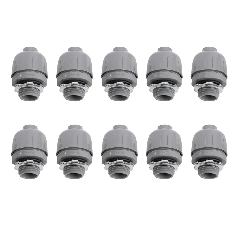 Heavy Duty One Inch Npt Liquid Tight Conduit Connectors 10 Pack Nylon 6 Electrical Fittings Flame Retardant Tough As Nails Impact Resistant Killer Grip No Sweat Setup For Outdoor And Hvac Projects