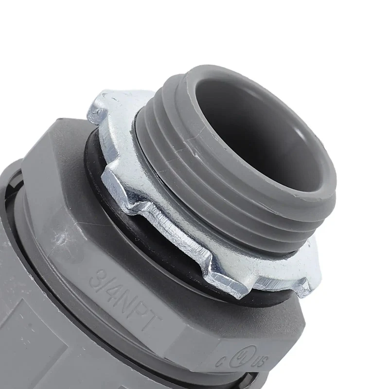 Heavy Duty Flexible Conduit Connectors NPT Three Quarter Inch PVC Pipe Couplers 5 Pack Hella Durable Snug Secure Grip For Home And Pro Electrical Wiring Repairs Smooth Install