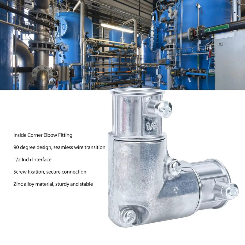 Slick Half Inch 90 Degree Conduit Fitting Interior Corner Pull Elbow Designed Hassle Free Electrical Wiring Installation With Zinc Alloy Housing And Secure Screw Locking For No Sweat Setup Smooth Cable Routing And Heavy Duty Performance Daily Use