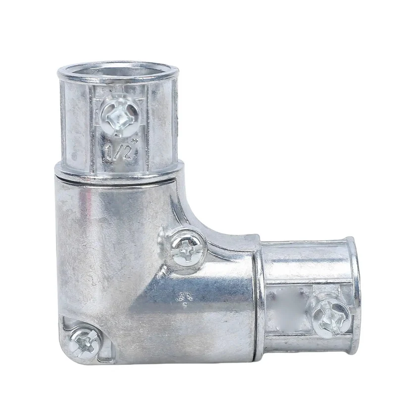 Slick Half Inch 90 Degree Conduit Fitting Interior Corner Pull Elbow Designed Hassle Free Electrical Wiring Installation With Zinc Alloy Housing And Secure Screw Locking For No Sweat Setup Smooth Cable Routing And Heavy Duty Performance Daily Use