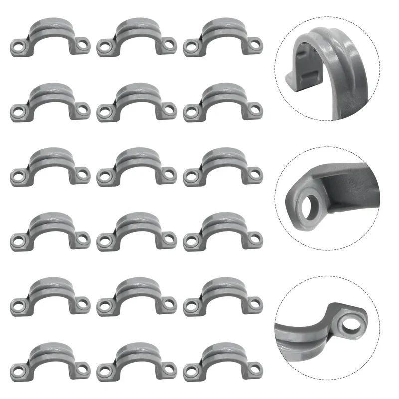 Thirty Pack Real Heavy Duty Three Quarter Inch Pvc Conduit Clamps Flexible Two Hole U Clip Pipe Mounting Straps For Straight Shooting Wire Runs And Rock Solid Diy Build Projects