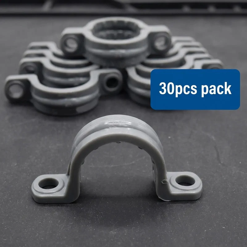 Thirty Pack Real Heavy Duty Three Quarter Inch Pvc Conduit Clamps Flexible Two Hole U Clip Pipe Mounting Straps For Straight Shooting Wire Runs And Rock Solid Diy Build Projects