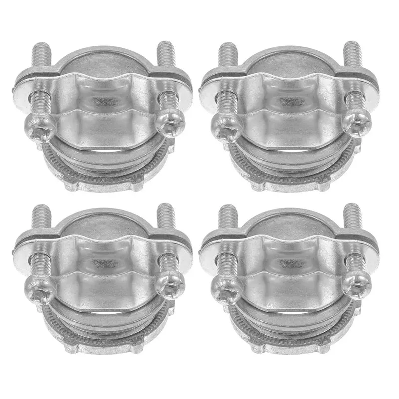 Heavy Duty 4 Set 3/4 Inch Cable Connectors For Electrical Conduit Fittings With Robust Threaded Wire Clamps That Squash Vibration And Guarantee A Dead Simple Mount Every Time