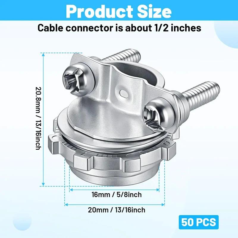 Heavy Duty Zinc Wire Clamps Bulk Pack Of Fifty Secure Electrical Box Connectors With Ironclad Strain Relief Fittings Perfect For Diy Homeowners And Contractors No Brainer Job Site Upgrade That Delivers Smooth Wiring Every Single Time