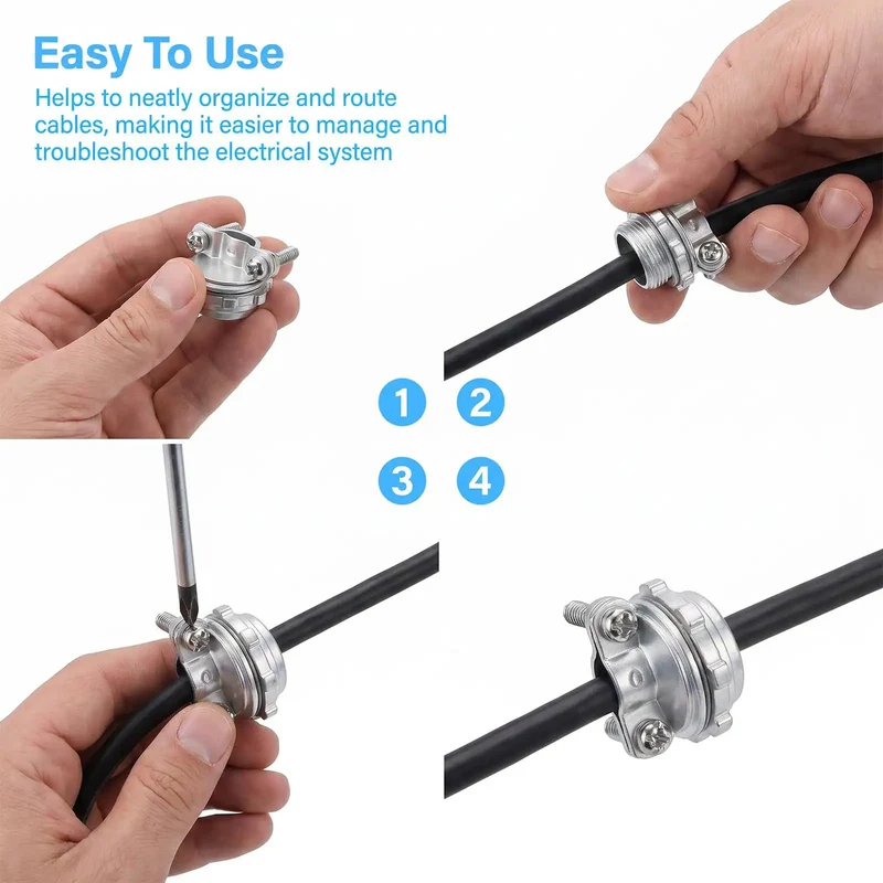 Heavy Duty Zinc Wire Clamps Bulk Pack Of Fifty Secure Electrical Box Connectors With Ironclad Strain Relief Fittings Perfect For Diy Homeowners And Contractors No Brainer Job Site Upgrade That Delivers Smooth Wiring Every Single Time