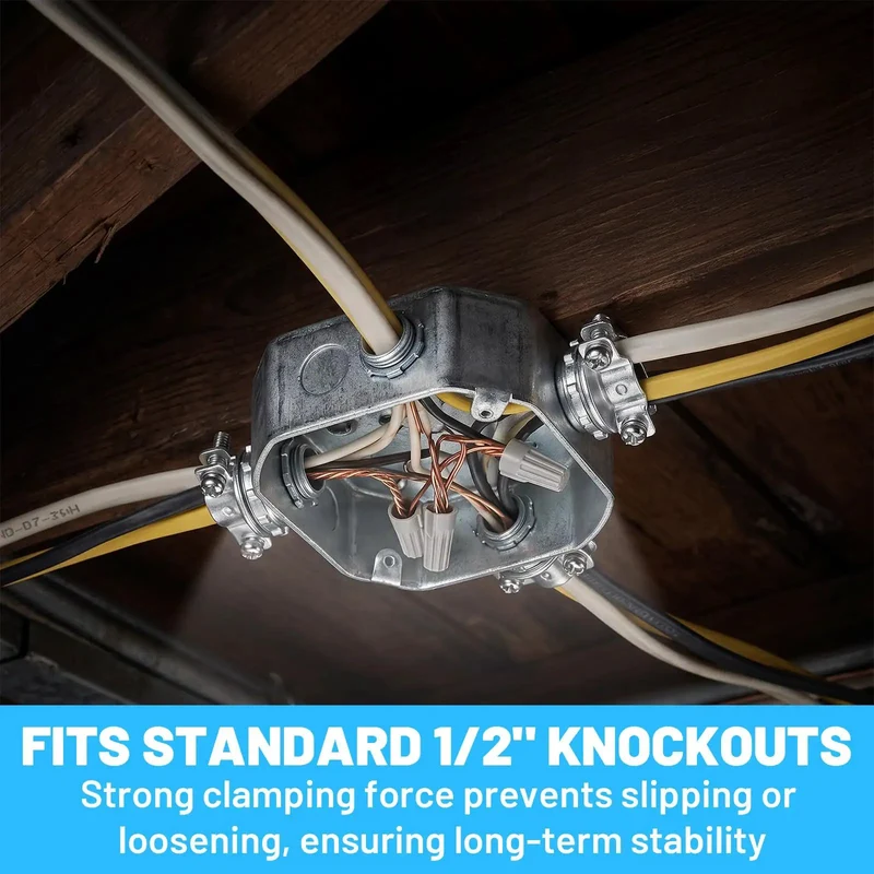 Heavy Duty Zinc Wire Clamps Bulk Pack Of Fifty Secure Electrical Box Connectors With Ironclad Strain Relief Fittings Perfect For Diy Homeowners And Contractors No Brainer Job Site Upgrade That Delivers Smooth Wiring Every Single Time
