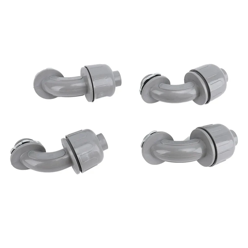 Twenty Piece Pack Of Rock Solid Ninety Degree Nylon 6 Liquid Tight Connectors For Rugged Electrical Conduit And Motor Wiring Half Inch NPT Heavy Duty Waterproof Cable Glands