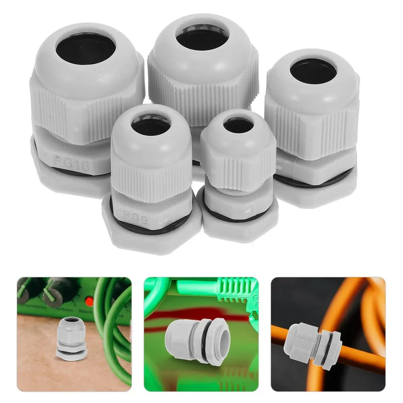 25 Pack Nylon Adjustable Cable Glands Waterproof Cord Grips Heavy Duty Joint Connectors 3-15mm Range Built Tough For Any Electrical Setup Weather Resistant Seal Locks Wires Tight Never Let Moisture In Your Badass Wire Protection Gear