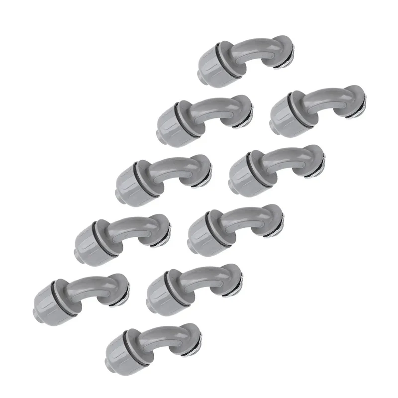 Pack Of 10 Heavy Duty 1 Inch Npt Liquid Tight Connectors 90 Degree Electrical Conduit Fittings Slick Nylon Pvc Waterproof Adapters For Hvac And Marine Jobsite Systems No Sweat Install