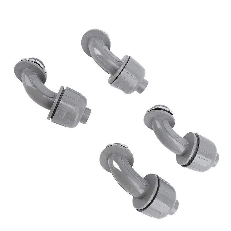 Pack Of 10 Heavy Duty 1 Inch Npt Liquid Tight Connectors 90 Degree Electrical Conduit Fittings Slick Nylon Pvc Waterproof Adapters For Hvac And Marine Jobsite Systems No Sweat Install