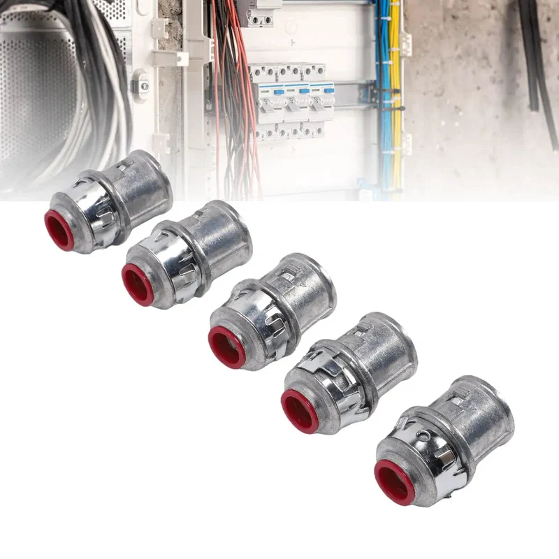 Heavy Duty 3/8 Inch MC Cable Connectors For 14 12 And 10 Gauge Wire Built Like A Tank With Zinc Alloy Snap Lock Design Deliver A Straight Up Pro Feel And Easy Install For AC And AC90 Cable Runs