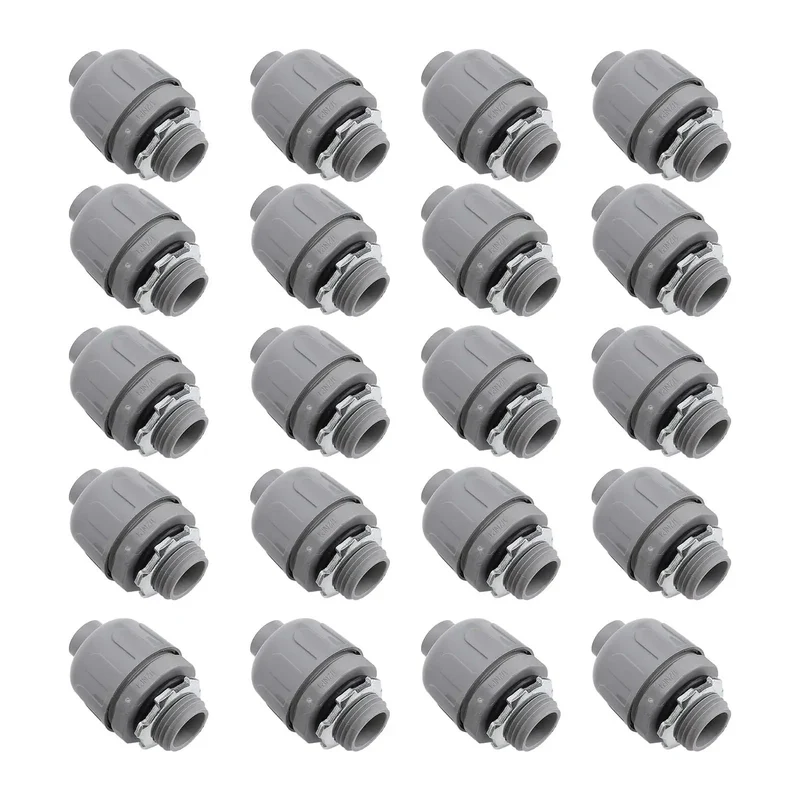 Beast Mode 20 Pack Nylon 6 Liquid Tight Connector Set Corrosion Resistant Wet Location Wiring Gear Tough As Nails Against Salt Spray Oil And Harsh Elements Perfect For Outdoor Lighting Needs And Pro Impact Resistance And Performance Under Fire