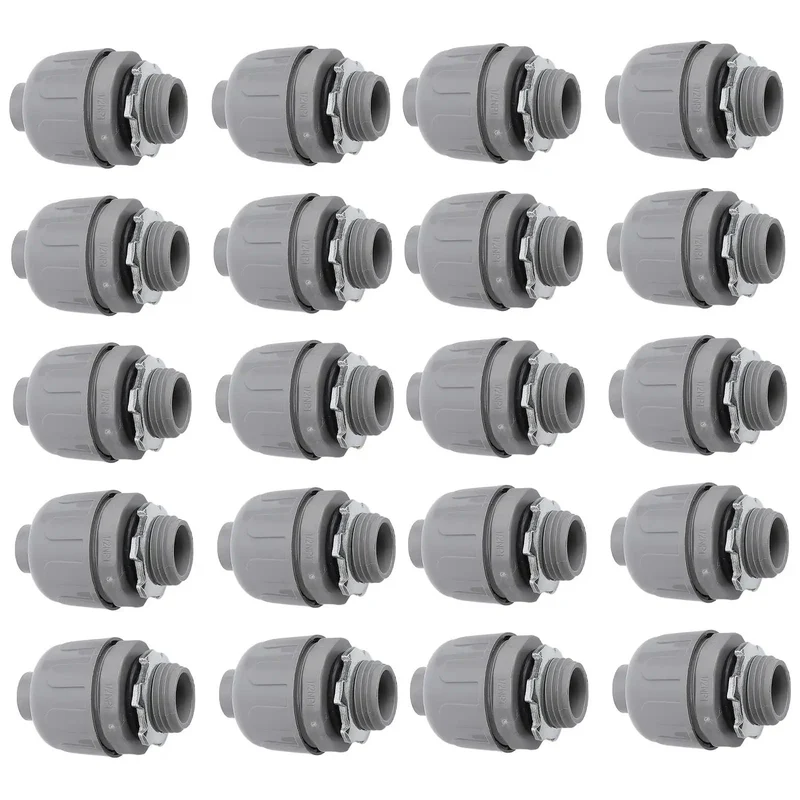 Beast Mode 20 Pack Nylon 6 Liquid Tight Connector Set Corrosion Resistant Wet Location Wiring Gear Tough As Nails Against Salt Spray Oil And Harsh Elements Perfect For Outdoor Lighting Needs And Pro Impact Resistance And Performance Under Fire
