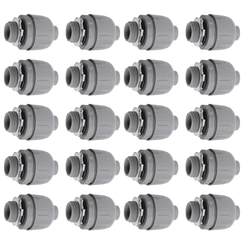 Beast Mode 20 Pack Nylon 6 Liquid Tight Connector Set Corrosion Resistant Wet Location Wiring Gear Tough As Nails Against Salt Spray Oil And Harsh Elements Perfect For Outdoor Lighting Needs And Pro Impact Resistance And Performance Under Fire