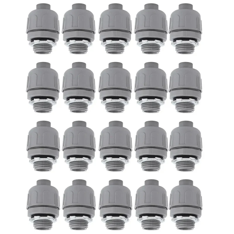 Beast Mode 20 Pack Nylon 6 Liquid Tight Connector Set Corrosion Resistant Wet Location Wiring Gear Tough As Nails Against Salt Spray Oil And Harsh Elements Perfect For Outdoor Lighting Needs And Pro Impact Resistance And Performance Under Fire