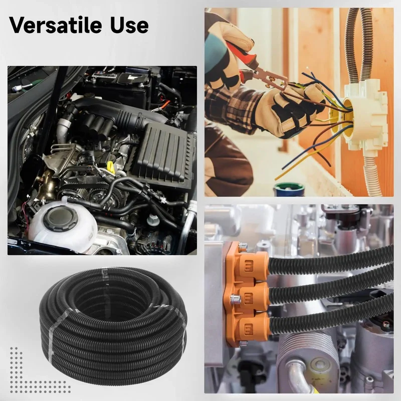 Badass Heavy Duty Corrugated Polyethylene Wire Conduit Flexible Black Cable Protector Tubing With Roomy Inner Bore And Sixty Five Foot Roll For No Sweat Home And Garage Wiring Routing