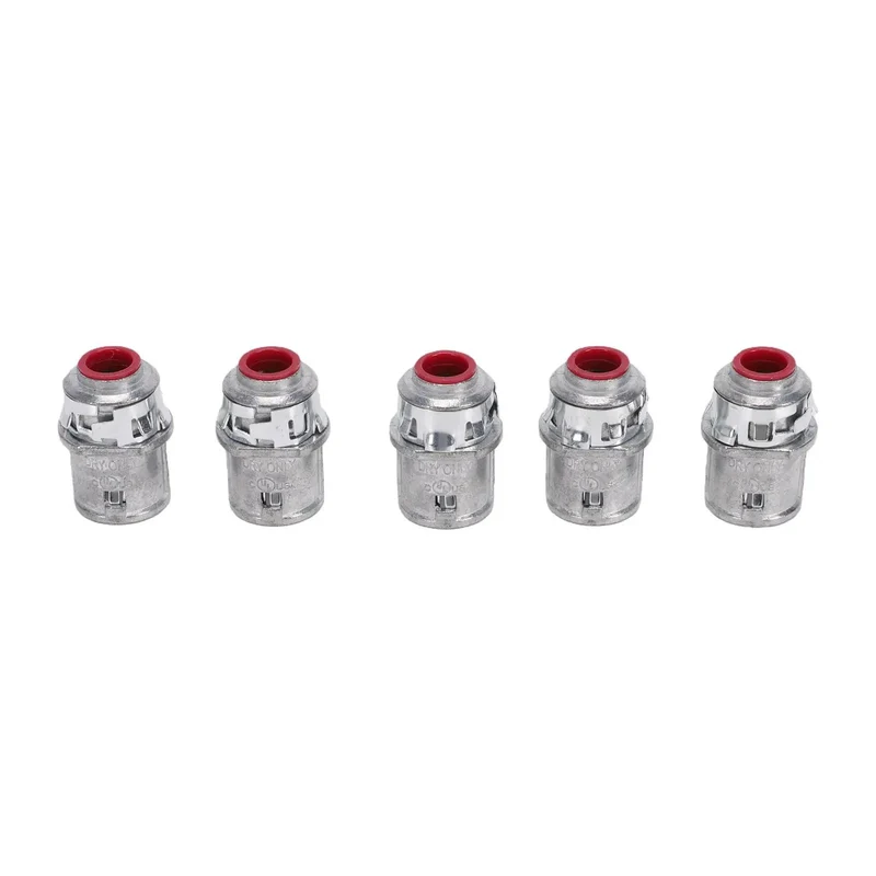 Tool Free Snap In Metal Clad Cable Connectors 3 8 Inch Fit Electrical Conduit Straight Shot Install Into Half Knockouts Reusable Spring Steel Fittings Pro Grade No Sweat Rig Setup