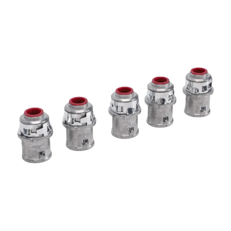 Tool Free Snap In Metal Clad Cable Connectors 3 8 Inch Fit Electrical Conduit Straight Shot Install Into Half Knockouts Reusable Spring Steel Fittings Pro Grade No Sweat Rig Setup