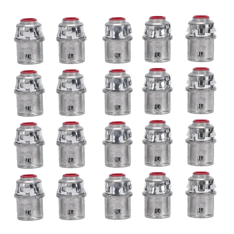 Tool Free Snap In Metal Clad Cable Connectors 3 8 Inch Fit Electrical Conduit Straight Shot Install Into Half Knockouts Reusable Spring Steel Fittings Pro Grade No Sweat Rig Setup