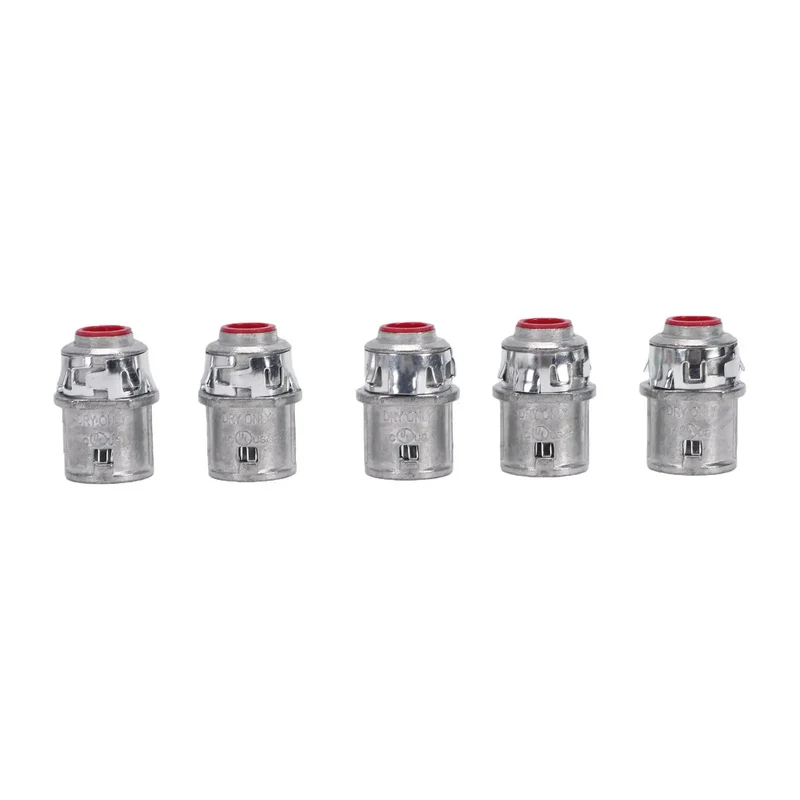 Tool Free Snap In Metal Clad Cable Connectors 3 8 Inch Fit Electrical Conduit Straight Shot Install Into Half Knockouts Reusable Spring Steel Fittings Pro Grade No Sweat Rig Setup